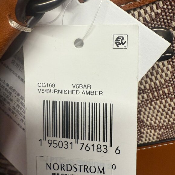 coach Swinger Bag 20 In Signature Jacquard With Varsity Patches cg169 - Picture 8 of 8